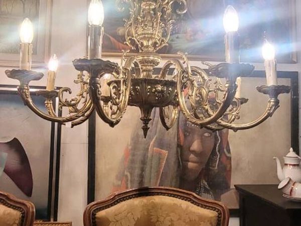 2 large French bronze chandaliers.175 eu.each - Main image