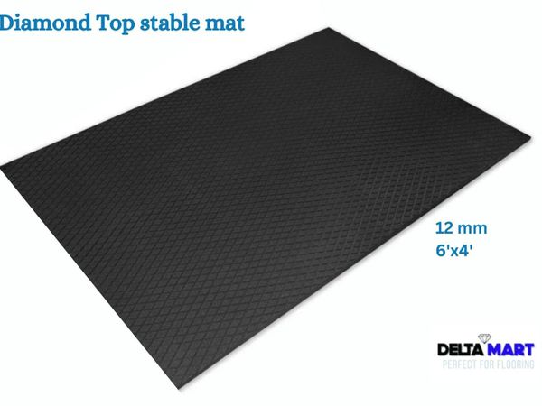 6ft x 4ft x 12mm Heavy Duty Diamond Rubber Mat - Main image