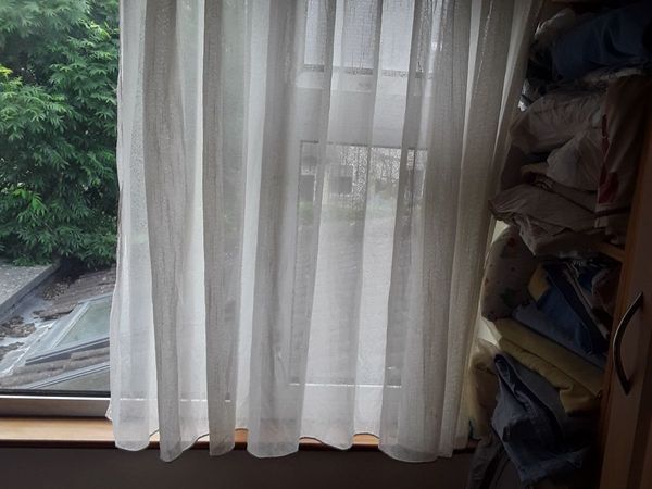 One pair of volie curtains off white color - Main image