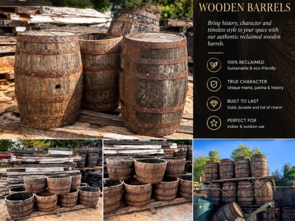 🍷 AUTHENTIC RECLAIMED WOODEN BARRELS — FULL OF CH - Main image