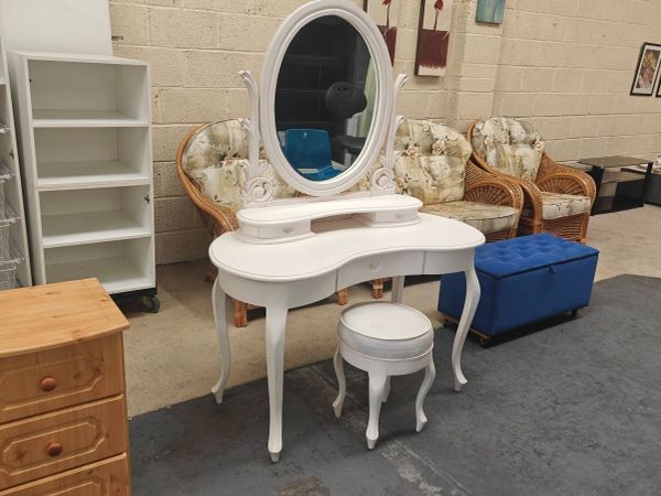 White Dressing Table + Stool - Main image