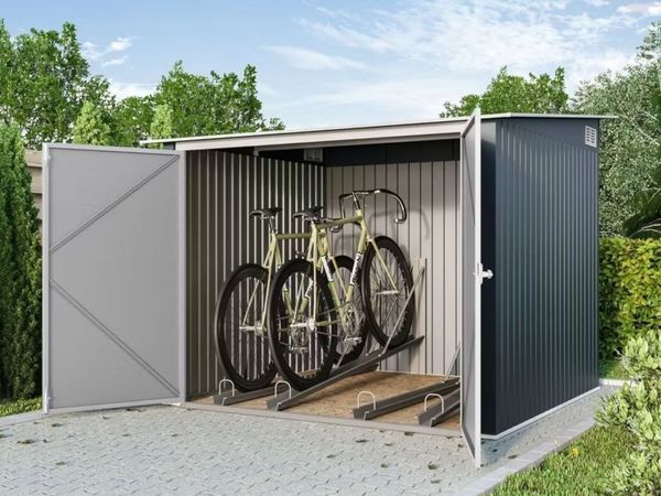 4🚲 6x6 Steel Bike Storage Shed – Holds 4 Bikes | - Main image