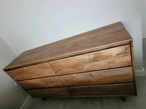 Solid Rustic Oak 6 Drawer Shelf - Main image