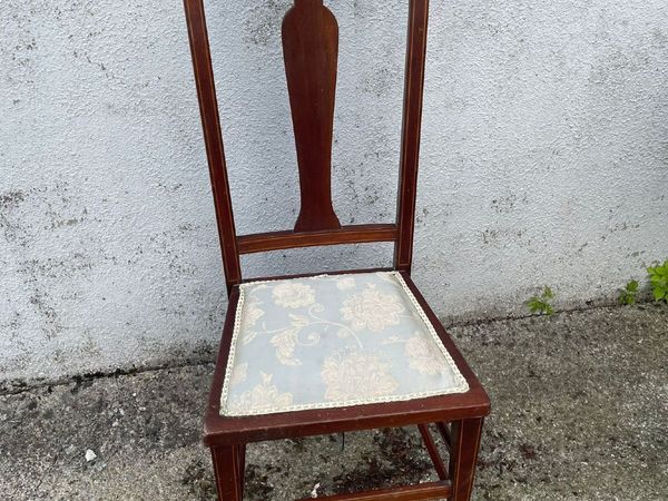 Pair of Antique Edwardian Inlaid Chairs - Main image