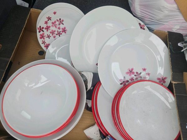 Box of Delph Bowls and Plates - Main image