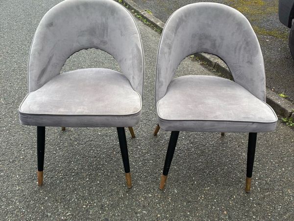 Two grey Kitchen / bedroom Chairs - Main image