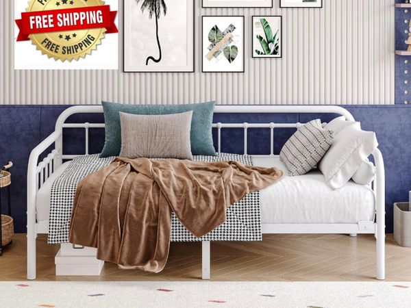 Metal Daybed Frame 90x190cm,3ft Single Sofa Bed,He - Main image