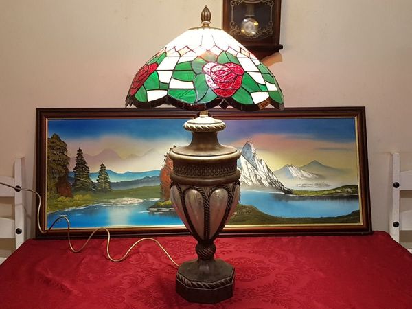 Vintage 34"Tall ArtDeco Bronze/Copper Tiffany Lamp - Main image
