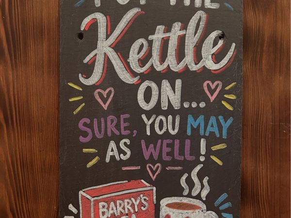 Personalised Barry’s Tea Slate Sign - Main image