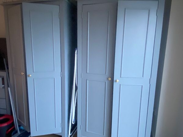 2 Solid Wooden Wardrobes – Painted Grey – €180 Pai - Main image