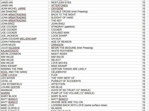 HUGE COLLECTION VINYL RECORDS 70s 80s - €10 each - Main image