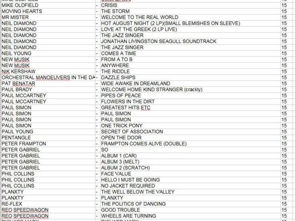 HUGE COLLECTION VINYL RECORDS 70s 80s - €15 each - Main image