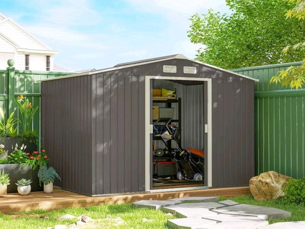 New 9 x 6ft Garden Metal Storage Shed - Main image