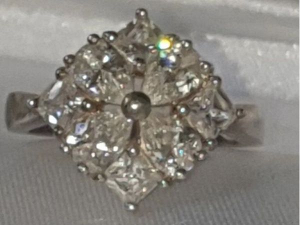 Pristine Vintage Silver & White Sapphire Ring - Main image