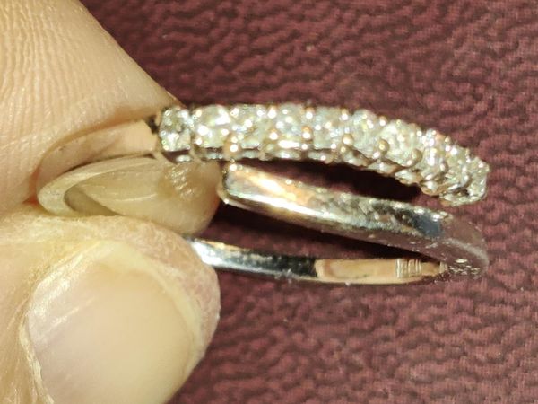 DIAMOND CROSSOVER 14CT White Gold New Ring & Cert - Main image