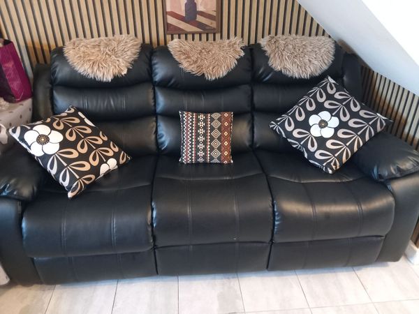 3 Seater leather reclining Sofa - Main image