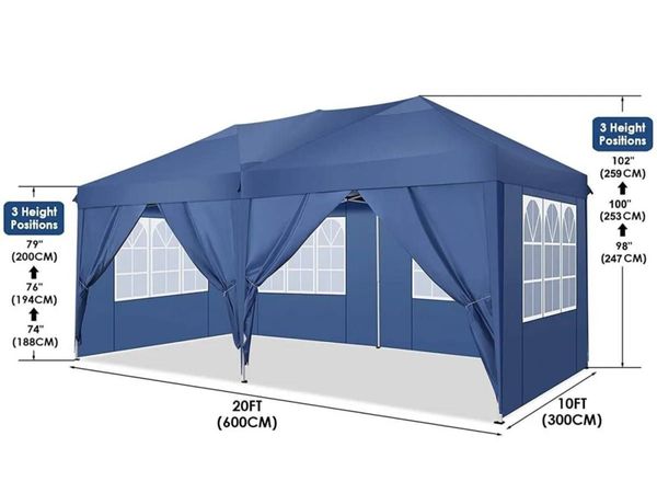 Gazebo 3x6m Waterproof Folding Outdoor Canopy - Main image