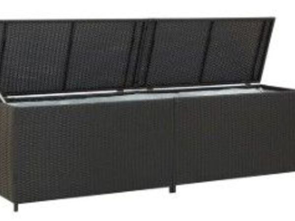 Garden Storage Box - Black Rattan - 200x50x60cm - Main image