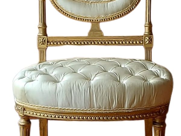 PAIR of Antique Louis XVI Style Petite Chairs - Main image