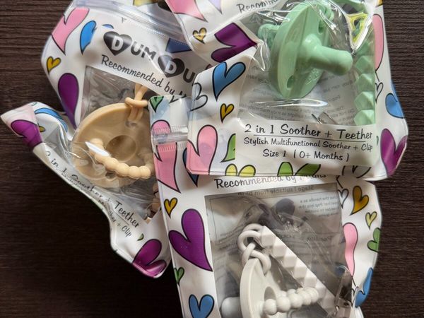 3 Dum Dums soother + teether, Irish made, new - Main image