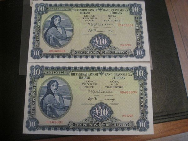 Consecutive 10 Pound Lavery Notes - Main image
