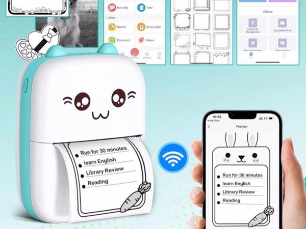 Mini Bluetooth Thermal sprinter & 5 Paper Rolls - Main image