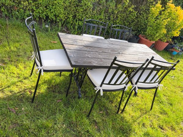 cast iron garden table + 5 chairs set - Main image