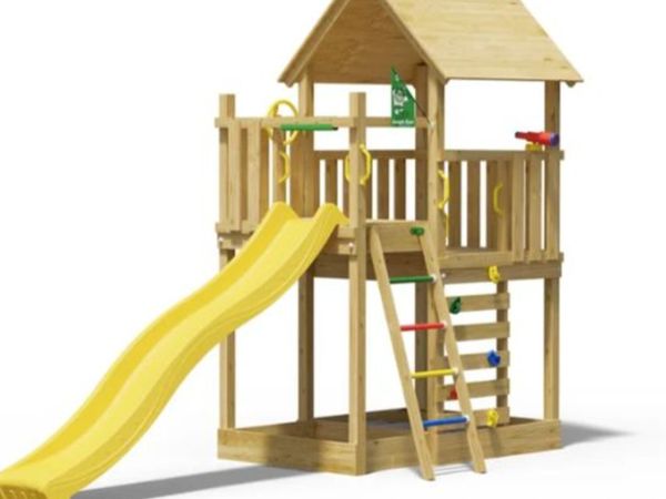 Jungle Cubby Wooden Climbing Frame with Slide - Main image
