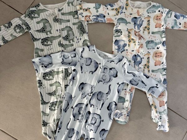 Baby Sleepsuits 6-9 months - Safari Animals-Next - Main image