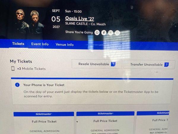 Oasis  ticket Slane Sunday - Main image