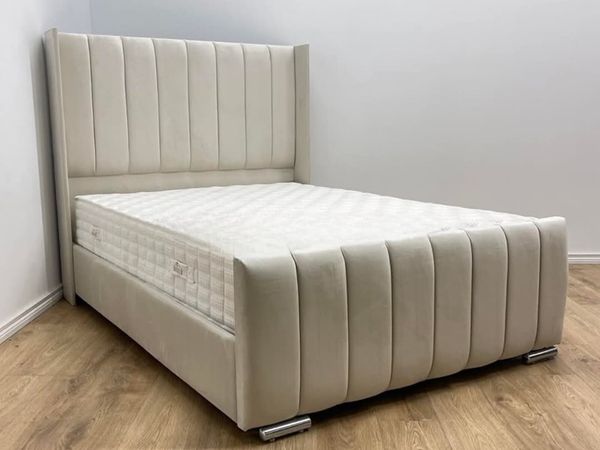 Double & King Size Bed Frame With Mattress Opt - Main image