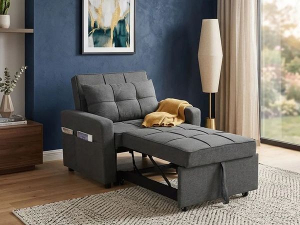 Grey 1 Seater Sofa Bed, Pabs - Main image