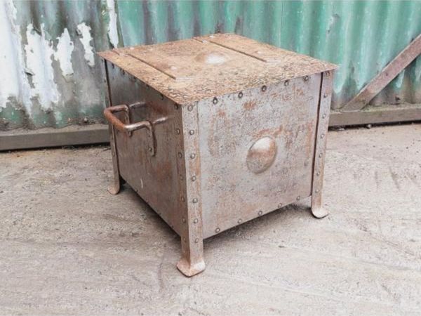 Antique Riveted Metal Coal Box – KAS439 - Main image