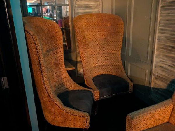 Pair of Tall High-Back Statement Chairs - Main image