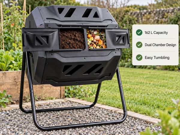 Dual Chamber Compost Bin 162 L Tumbling Garden Com - Main image