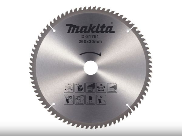 Makita D-81751 Tct Saw Blade 260 X 30mm 80t Mp - Main image