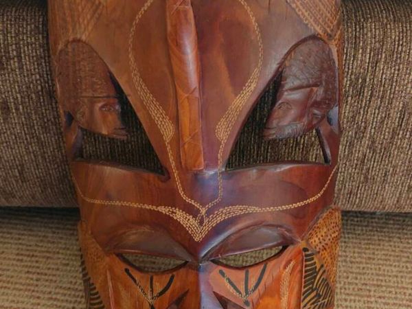 Hand-Carved African Wooden Wall Decor - Main image