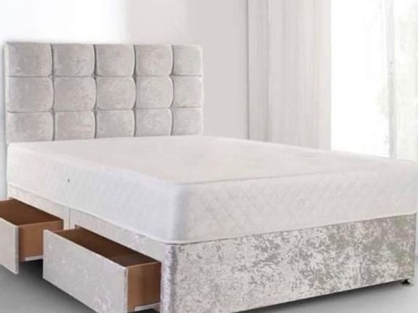 Modern Upholstered Bed Frame Mattress Available - Main image