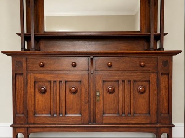 Antique Art Nouveau Scottish Walnut dresser - Main image