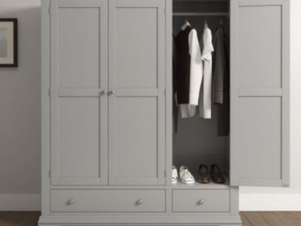 Bordeaux 3 Door Wardrobe Pebble Grey - Main image