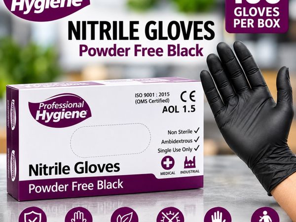 Black Nitrile Gloves Professional Hygiene - Main image
