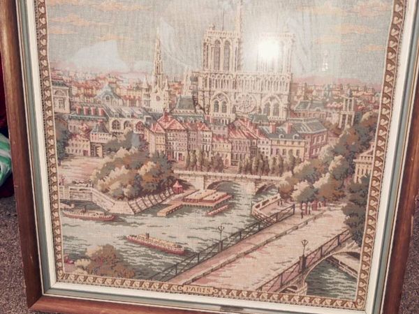 16TH CENTURY PARIS TAPESTRY, 23"Oakwood Frame ! - Main image