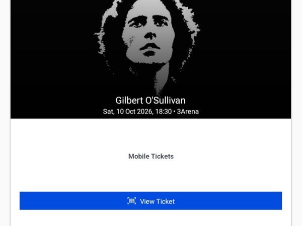 Gilbert O Sullivan 3 Arena Concert Ticket - Main image