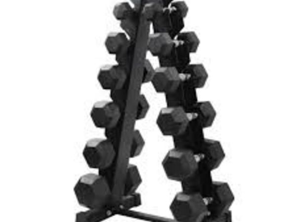 5kg to 17.5kg dumbbell set with rack - Main image