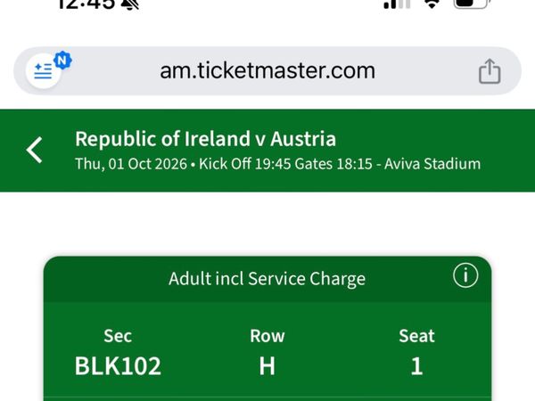 Ireland v Austria single ticket - Main image