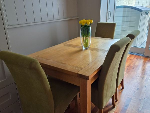 Solid Oak Dining Table and chairs - Main image