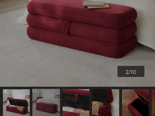 Storage Ottoman - Burgundy Red - Main image