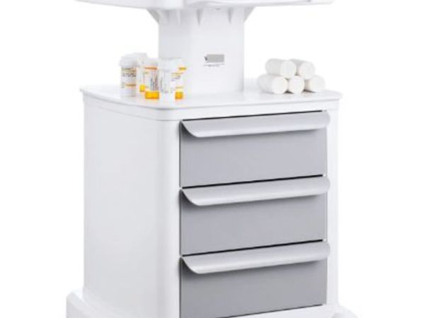 4 Tiers Lab Carts, Lab Utility Cart with 3 Drawers - Main image
