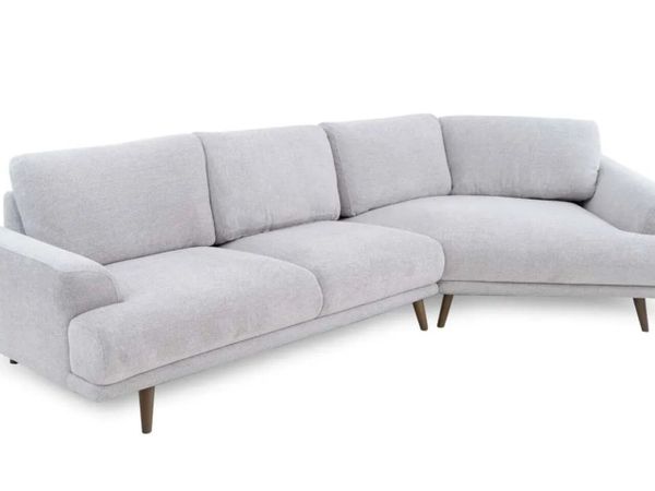 5 Seater Stone Grey Fabric Corner Sofa - Main image