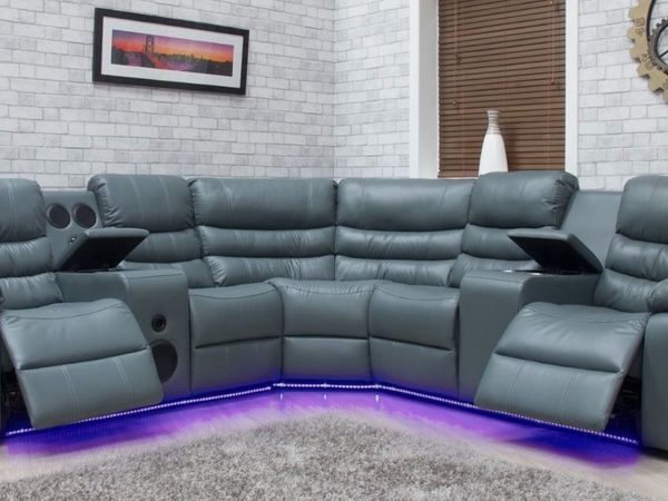 Athens Electric Reclining Corner Sofa Suite - Main image